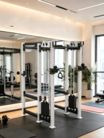 Rack de musculation professionnel avec double croisement de câbles et pile de poids, machine Smith robuste pour l'entraînement de force