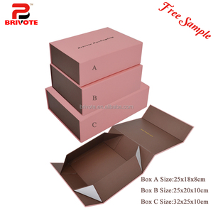 <span class=keywords><strong>Precio</strong></span> de fábrica Bai Wo de lujo de encargo de ropa de <span class=keywords><strong>papel</strong></span> de cartón magnético plano plegable caja de embalaje de regalo - Product Image 5