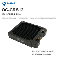 Radiateur de refroidissement à eau en cuivre OCOCOO CRS12 120 mm, filetage G1/4, échangeur de chaleur en cuivre rouge pour serveur IA, GPU, refroidissement laser médical
