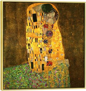 Reproduction sur toile du <span class=keywords><strong>baiser</strong></span> <span class=keywords><strong>de</strong></span> <span class=keywords><strong>Gustav</strong></span> <span class=keywords><strong>Klimt</strong></span>, peinture à l'huile célèbre, 100% peinte à la main, décoration artistique pour la maison et l'hôtel, faite à la main - Product Image 1