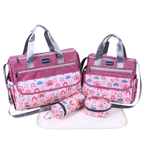 Sac de maternité Baby Blue Sky en tissu Oxford, sac à couches avec matelas à langer et accessoires pour les soins du bébé - Product Image 5