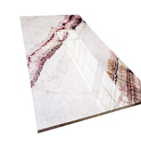 Installation facile, plaque de marbre UV de 2 mm, 2,5 mm, 3 mm d'épaisseur, panneau mural en PVC, haute brillance, imperméable, ignifuge, sur mesure