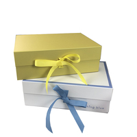 Boîte cadeau magnétique rigide noire personnalisée avec ruban satiné et logo en feuille d'or, boîte de style livre, boîte en carton OEM