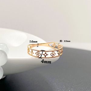 Anillo de Oro Rosa de 18K Xinfly con Diseño de Flor, Corte Asscher Clásico, Anillo Hueco para Mujer, para Boda, Compromiso o Regalo - Product Image 5