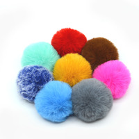 Boule de fausse fourrure de lapin faite à la main de 8 cm (3,1 pouces) avec bande élastique, pompons tendance pour chapeaux, décoration de vêtements, accessoires de mode DIY