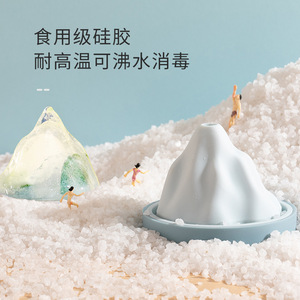 HeDou Snow Mountain Ice Cube Mold 6cm Food Grade Silicone With Funnel For Family Use - Product Image 2