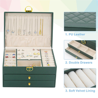 Boîte à bijoux multi-couches de grande capacité, boîte de rangement pour bijoux portable de voyage, cadeau pour filles, organisateur de bijoux pour boucles d'oreilles, collier, bague