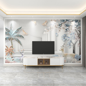 Papier peint 3D Moderne Nordique Elk Tv Fond Revêtement Mural Salon Papier Peint Film Et Télévision Revêtement Mural - Product Image 3