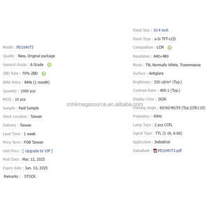 Module d'affichage LCM d'écran industriel PD104VT3H1 d'origine neuf - Product Image 4