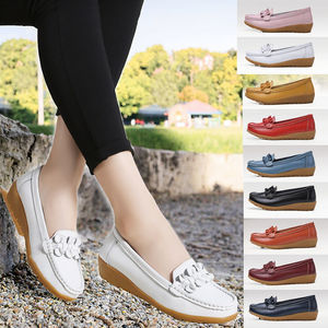 Nouvelles chaussures plates en cuir pour femmes, grande taille, dernier design tendance, 11 couleurs, à enfiler, fermées, antidérapantes, pour l'automne/le printemps/l'été - Product Image 3