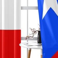 Rideau occultant thermique en polyester recyclable à motif drapeau de Porto Rico, anti-UV, pour mobilier domestique