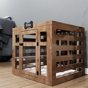 Casa para Mascotas Grande de Primera Calidad para Interiores, Cabaña para <span class=keywords><strong>Perros</strong></span> de Madera Maciza Ecológica, Villa de Lujo Duradera para <span class=keywords><strong>Perros</strong></span> - Product Image 4