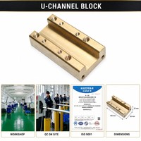 Composants de profil en U en laiton usinés par CNC, service de fabrication sur mesure de précision