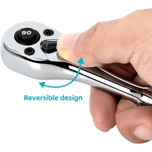 Clé à cliquet à dégagement rapide de haute qualité 1/4" 3/8" 1/2" à 90 dents, conception réversible, clé à douille à cliquet 90T - Product Image 3