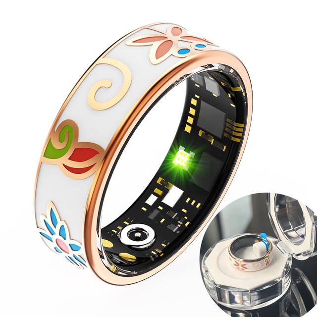 2026 Smart Ring AI OLED Display Health Fitness Tracker Heart Rate Sleep Blood Oxygen IP68 Waterproof Stainless Steel App Control