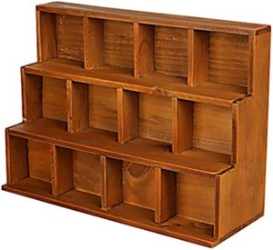 Wooden Shadow Box Display <b>Shelf</b> <b>Wall</b> Mounted Rustic Book Display Stand Multi Layer Rack <b>for</b> Figures Jewelry Perfume Home Decor - Product Image 1