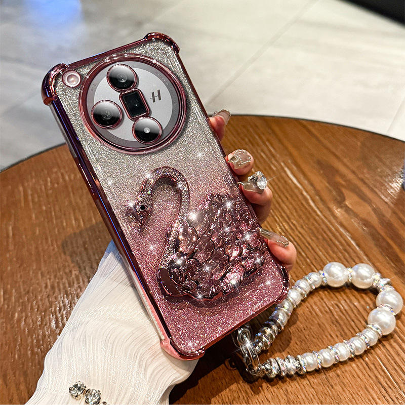 Pink+Swan Stand + flash film(not include bracelet)