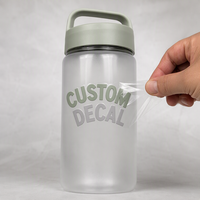 Étiquette professionnelle en PET écologique avec lamination brillante anti-rayures sans logo de fond pour tasse en céramique