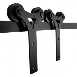 WEKIS Steel/Brass Barn Door Sliding Track System with 5-Year Warranty Modern Design for Bedroom & Garage - Product Image 3