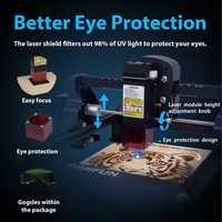 Machine de gravure laser à diode 3D multifonctionnelle 4,5 W avec refroidissement par air, moteur servo, contrôle Ruida, type portique CNC pour bois, pierre, verre