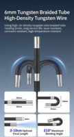 Endoscope industriel articulé 1080P, diamètre 6,2 mm/6,5 mm, sonde articulée à 4 voies, angle d'articulation de 120°, écran LCD IPS de 4,3 pouces