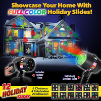 Projecteur de lumière laser de scène LED 12 cartes à motifs Holiday Christmas Disco Outdoor Indoor Decor Lighting for Home Garden