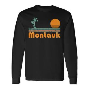 T-shirt vintage a maniche lunghe con motivo Tramonto sulla spiaggia di Montauk - Categoria Promozionale - Product Image 1