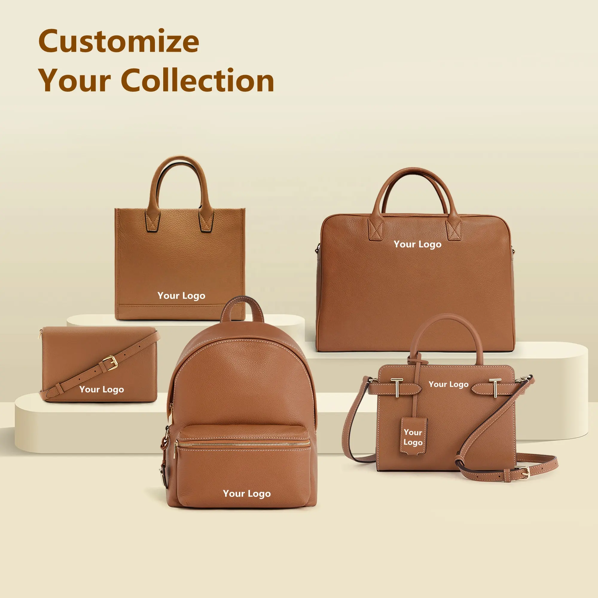 Professional Manufacturer Luxury Custom Logo Womens Leather Handbags Vegan Leather Ladies Crossbody Bag Backpack Womens Tote Bag