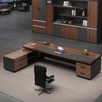 Bureau de luxe moderne en forme de L pour le patron Mobilier de bureau exécutif pour le gestionnaire de l'ordinateur de luxe