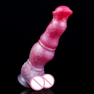 Monster <b>Dildo</b> Design Peach Color Erotic Curve Horse <b>Dildo</b> With Suction Cup for G-spot Fantasy Animal Plug Sex Games - Product Image 4
