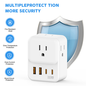 Adattatore da Viaggio LEISHEN USA con 2 USB-<span class=keywords><strong>A</strong></span> e 2 USB-<span class=keywords><strong>C</strong></span>, Caricatore Universale per Canada, Messico, Colombia, Taiwan, Giappone - Product Image 2
