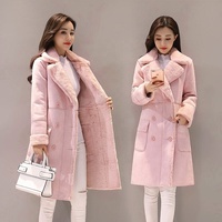 Veste d'hiver pour femmes, vêtements grande taille pour femmes, velours chaud, épaissi, faux manteaux longs, parkas, vestes à double boutonnage pour femmes