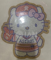 Kitty Cat Hotfix Verre Strass Modèle Bonjour Chat Fer-sur Strass Transfert Conception Patchs