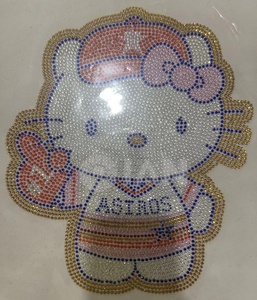 <span class=keywords><strong>Kitty</strong></span> mèo hotfix Kính Rhinestone mẫu <span class=keywords><strong>Hello</strong></span> Mèo sắt trên Rhinestone chuyển Thiết kế các bản vá lỗi - Product Image 4