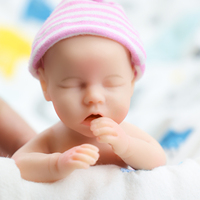 Poupée Reborn en silicone solide de 6 pouces, corps entier, avec vêtements interchangeables pour filles de 0 à 24 mois, cadeau de Noël