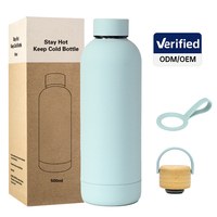 Bouteilles d'eau isothermes pour le sport en plein air avec logo personnalisé, 500 ml, 17 oz, en acier inoxydable, isolées sous vide