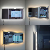 Espejo Inteligente Multifuncional para Baño de Hotel, Espejo con TV LED y Control por Voz, Pantalla Táctil Android 15, Espejo Mágico