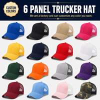 Gorra Trucker de 7 Paneles con Visera Plana y Bordado Personalizado de Alta Calidad, Gorra Trucker con Malla Trasera de Camuflaje Americano y Logotipo Personalizado