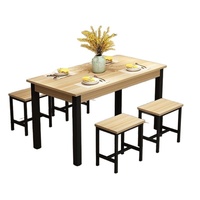 Table à manger carrée en bois moderne pour 4 personnes, combinaison de chaises, restaurants de restauration rapide, snack-bars, meubles pour la maison