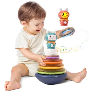 Tumama Crianças Educação Infantil Kid Multifuncional Plástico Roly-Poly Empilhamento Anéis Bebê Empilhamento Torre Tumbler Brinquedo Para Criança Gif