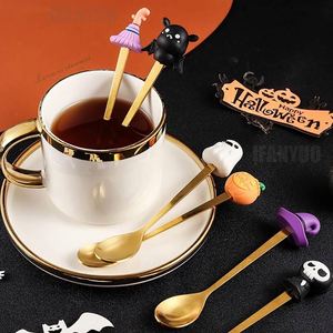 ช้อนกาแฟสแตนเลสขายส่ง ช้อนชาการ์ตูน ช้อนขนมหวาน ช้อนไอศกรีม สำหรับร้านอาหาร งานเลี้ยง ใช้ในบ้าน ของขวัญวันฮาโลวีน - Product Image 3