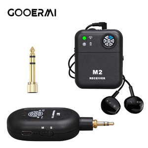 Sistema di monitoraggio in-ear wireless MT-M2 2.4GHz con interruttore stereo/mono, 6 canali, trasmettitore e ricevitore ricaricabile - Product Image 1