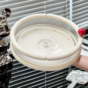 Rotating <b>Storage</b> Rack Desktop Organizer Milky White 4 In 1 Makeup Cosmetics Holder Turntable For <b>Dressing</b> <b>Table</b> - Product Image 4