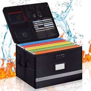 Custom <b>Collapsible</b> Fiberglass Fireproof Safe Bag Money <b>Storage</b> <b>Box</b> Office Zipper File Document <b>Box</b> <b>Storage</b> Organizer with Lock - Product Image 3