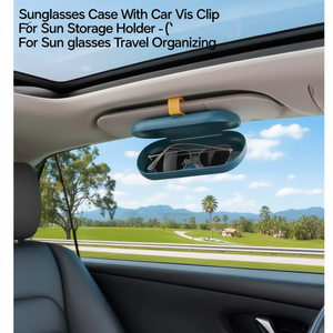 Estuche para gafas de sol con clip para visera de coche, soporte de almacenamiento para gafas de sol, organizador de viaje - Product Image 3