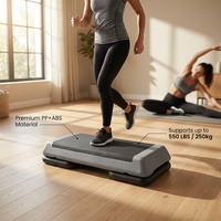 IUNNDS Plateforme de saut moyenne, Planche d'exercice, Stepper aérobique, Plateforme de gym réglable, en matériau PP économique