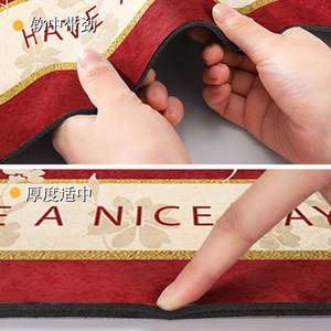 Alfombra de baño de estilo chino, diseño floral ovalado, absorbente, antideslizante, para entrada de baño, patrón de terciopelo rojo - Product Image 3