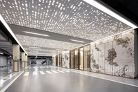 Étoile décorative Lumière blanche chaude Panneaux de plafond personnalisés 24V LED Panneau perforé Panneau de plafond de surface avec lumières LED