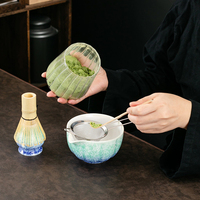 Kit de Cérémonie du Thé Matcha Japonais Traditionnel 5 Pièces en Céramique, Fouet en Bambou, Cuillère et Bols en Porcelaine – Vente Flash