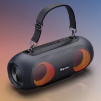 Speaker Bluetooth Portabel Nirkabel Outdoor Tahan Air HIFI dengan Lampu LED, Subwoofer Bass, AUX, untuk Pesta